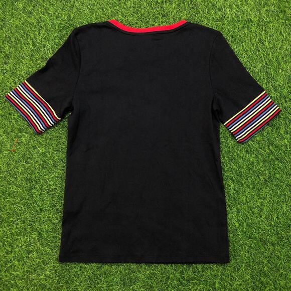 NWT Tommy Hilfiger Navy Striped Sleeve Tee - Picture 2 of 3